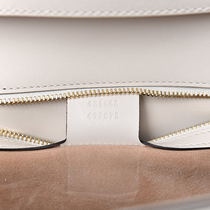 Gucci Calfskin Embroidered Medium Sylvie Top Handle Bag White 7 of 10