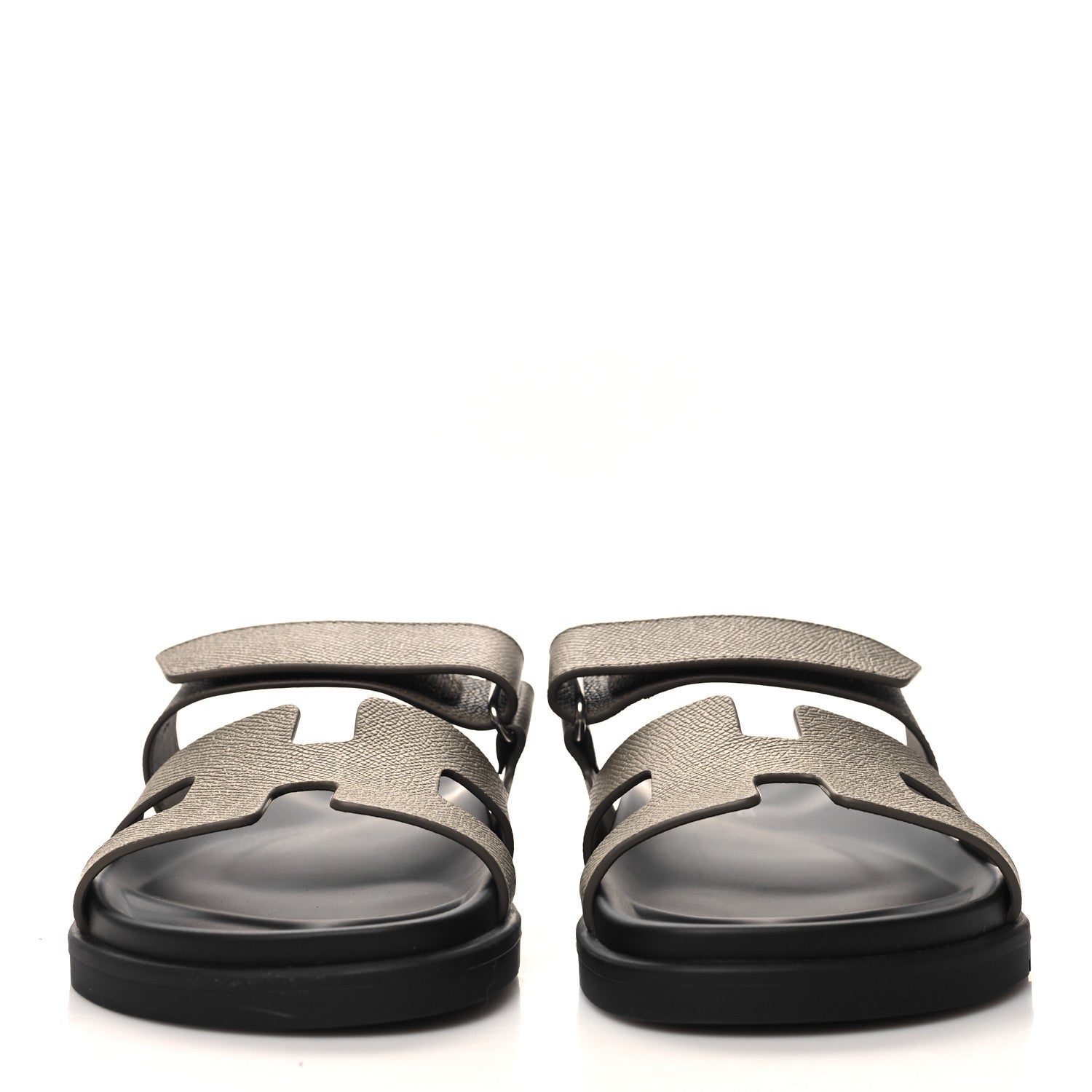 Hermes Epsom Womens Chypre Sandals 37.5 Etoupe 2 of 9