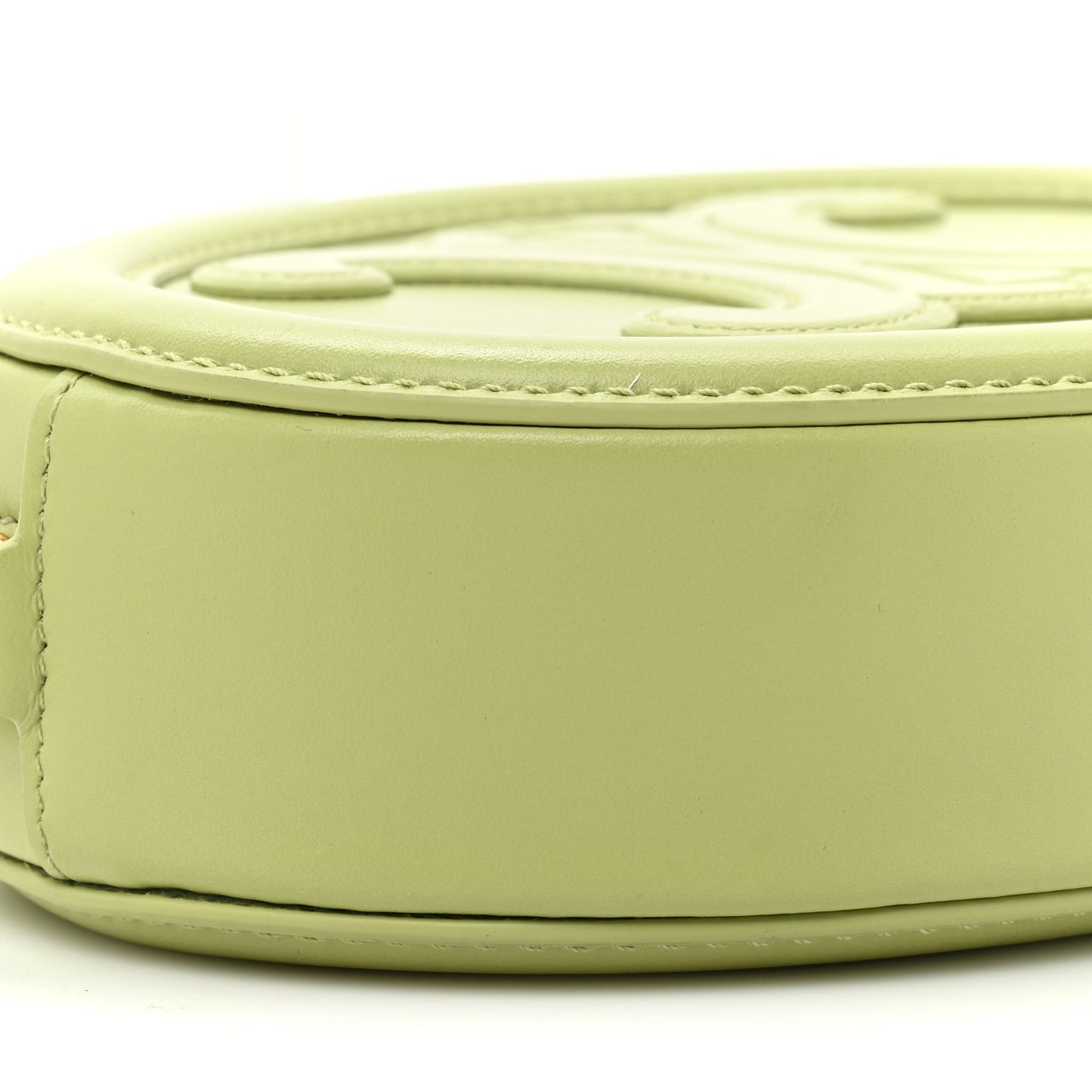 Smooth Calfskin Cuir Small Triomphe Oval Purse Crossbody Light Jade