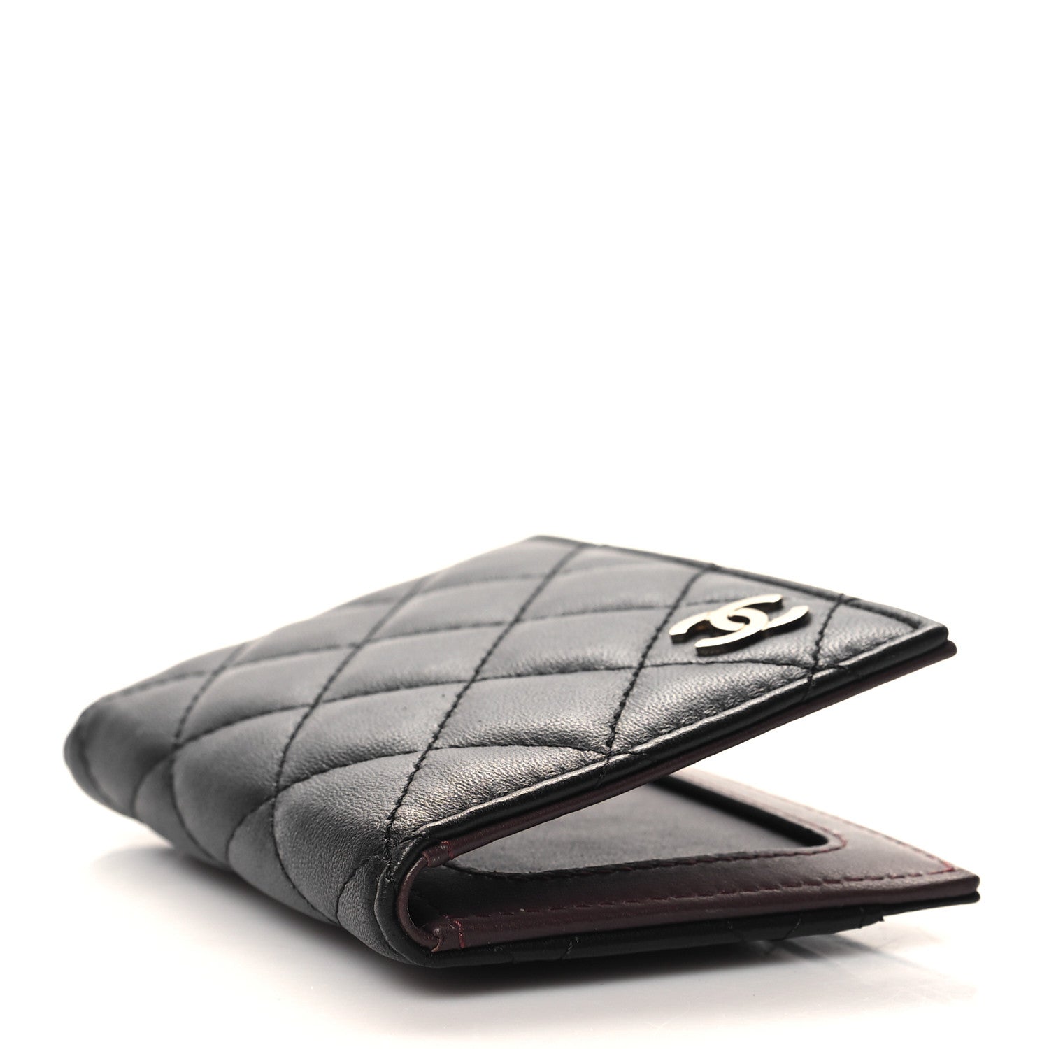 Chanel Lambskin Quilted Card Holder Wallet Black 4 of 7
