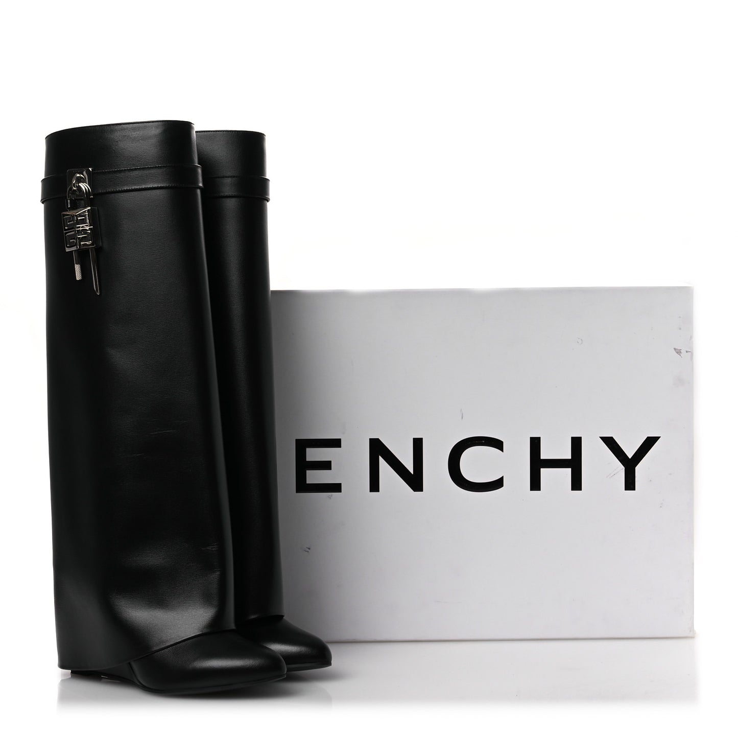 Calfskin Shark Lock Pant Boots 40 Black