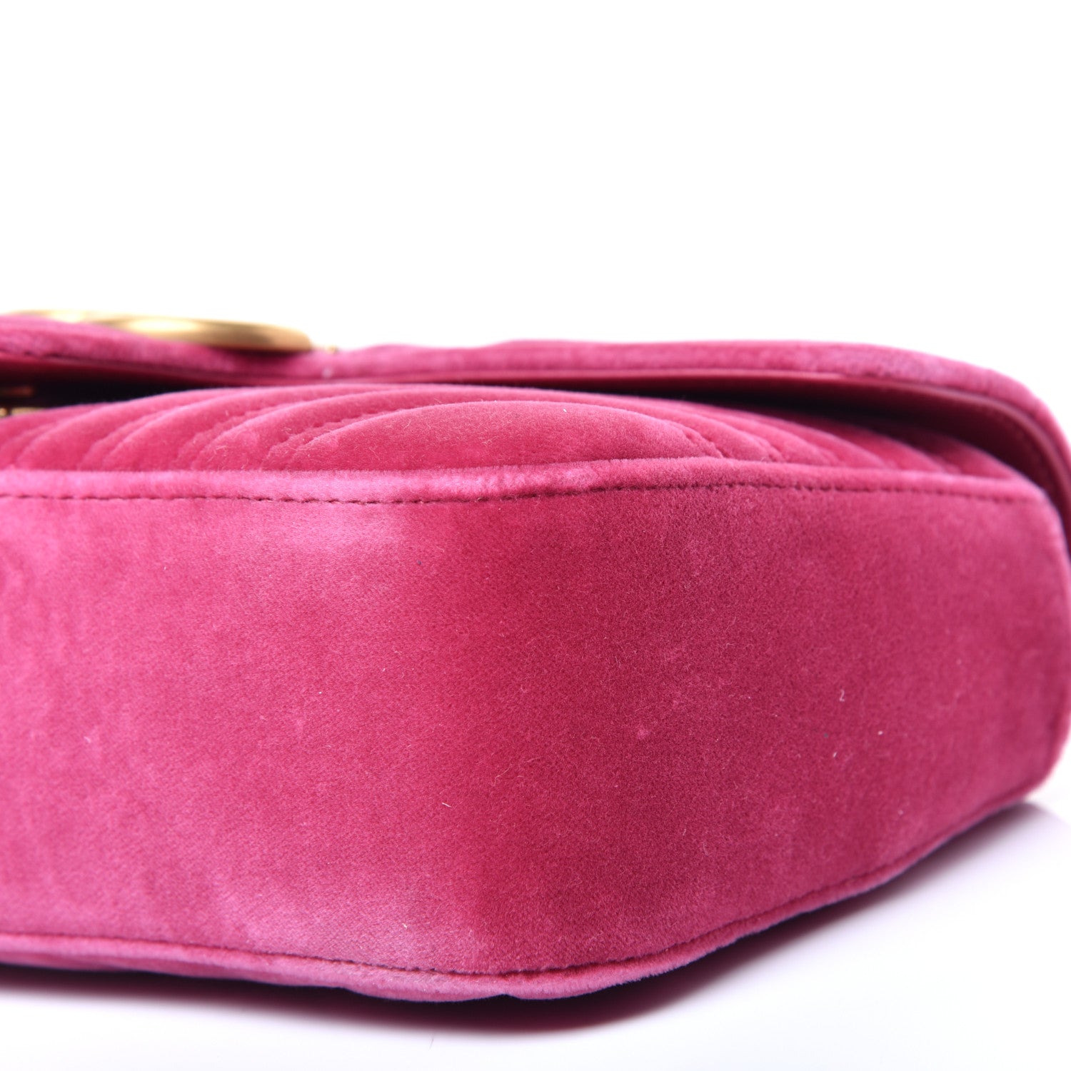 Gucci Velvet Matelasse Small GG Marmont Shoulder Bag Light Raspberry Rose 8 of 12