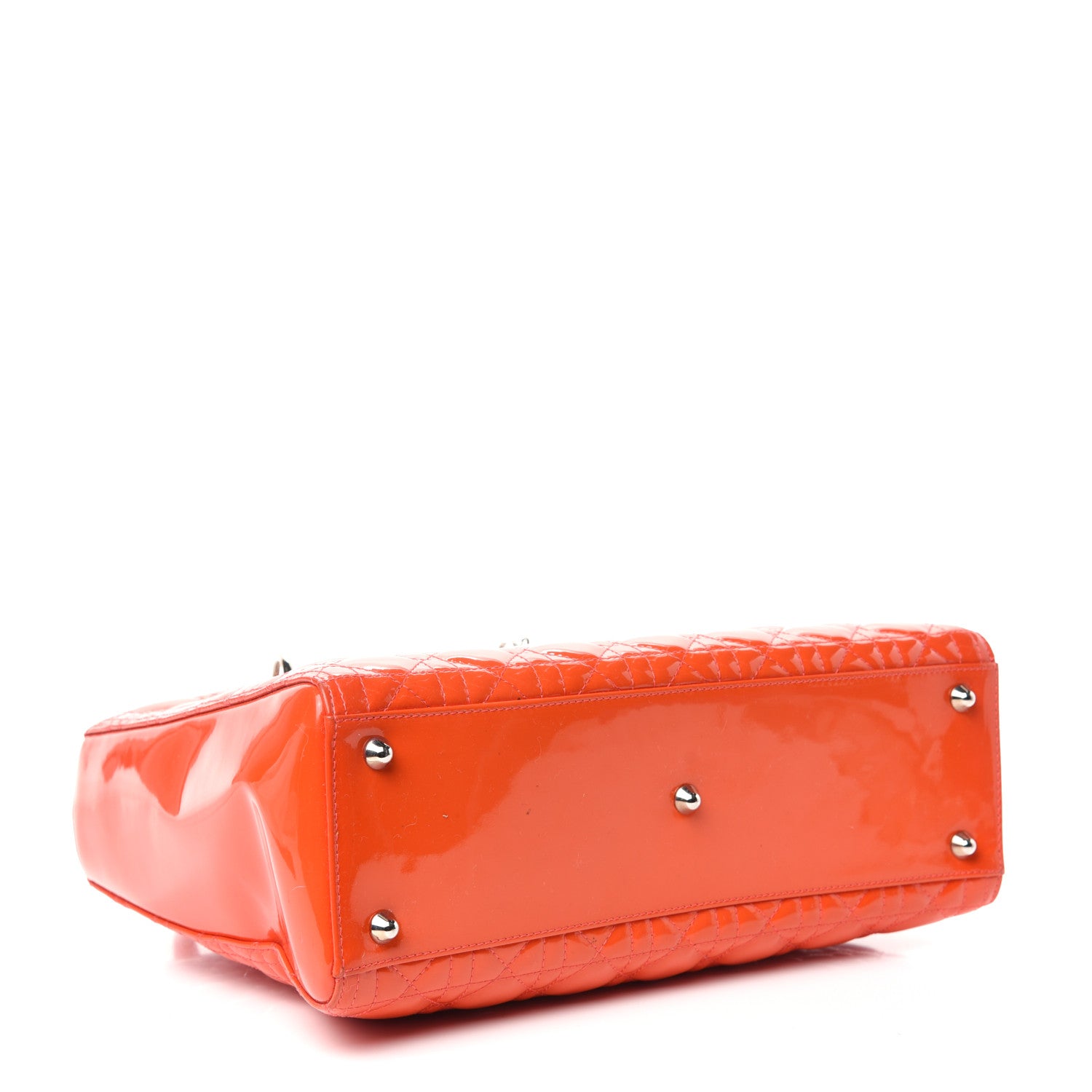 Christian Dior Patent Cannage Large Lady Dior Orange 4 of 9