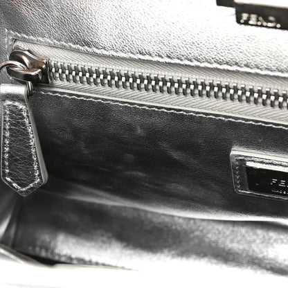 Fendi Vitello Catalan Mirror Medium Peekaboo Iconic Satchel Argento 11 of 14