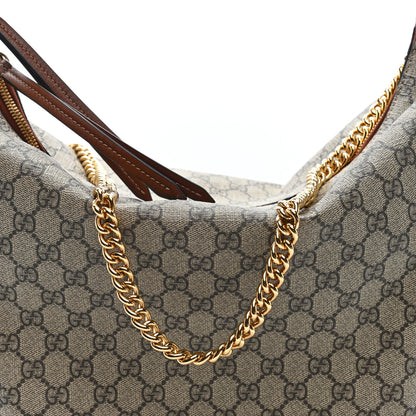 Gucci GG Supreme Monogram Large Linea A Hobo Light Brown 8 of 10