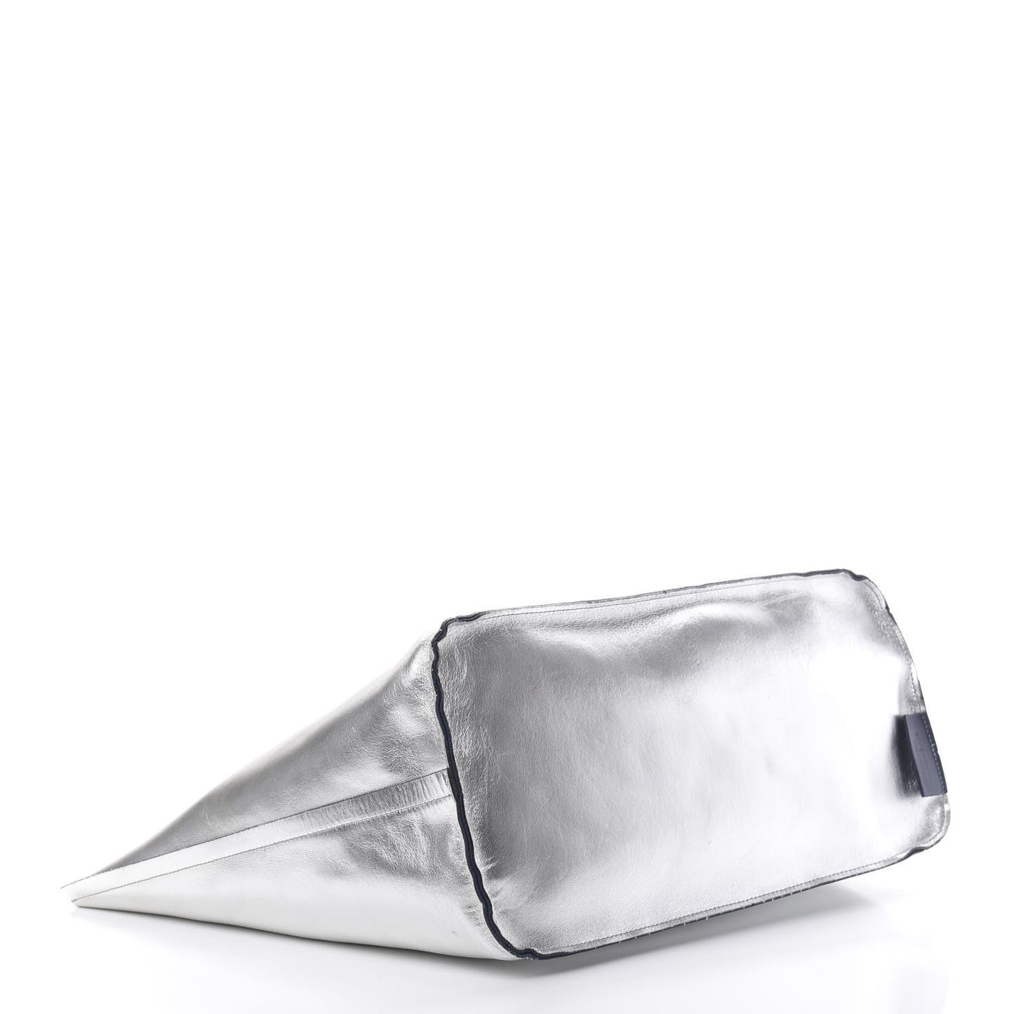 Metallic Calfskin Suede Ombre Large Reversible Antigona Tote Blue Silver