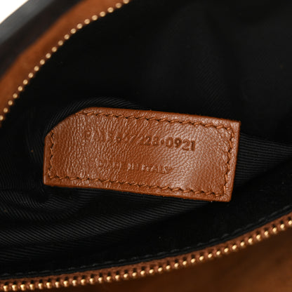 Saint Laurent Calfskin Crocodile Embossed Le 5 A 7 Hobo Black 7 of 11