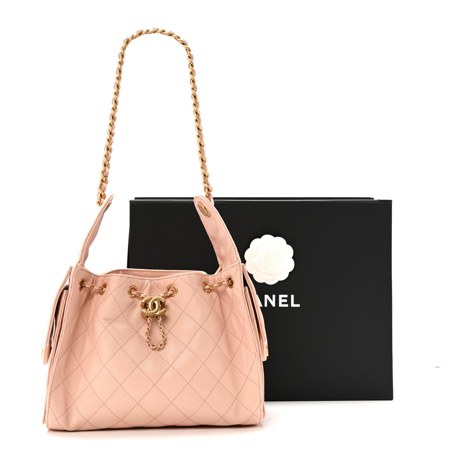 Caviar Quilted Small Chanel 25 Handbag Light Pink