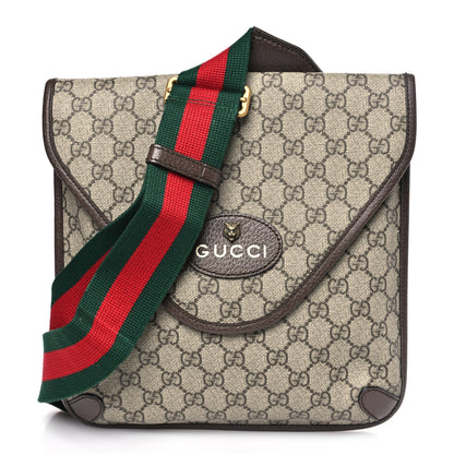 Gucci GG Supreme Monogram Web Medium Neo Vintage Flap Messenger Bag Beige New Acero 1 of 10
