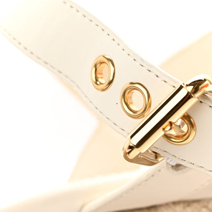 Louis Vuitton Cotton Monogram Embroidered Starboard Wedge Espadrilles 39 Beige White 11 of 13