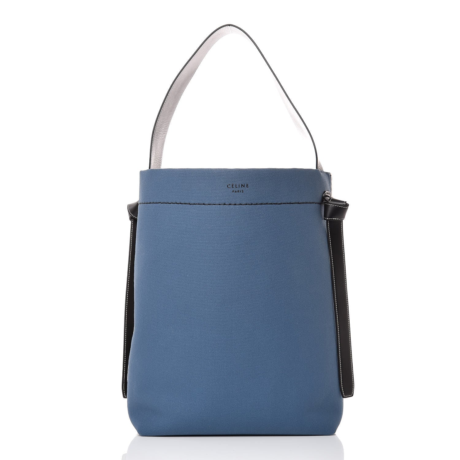 Celine Canvas Small Twisted Cabas Beige Blue 3 of 12