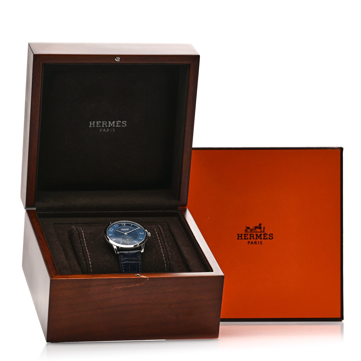 Hermes Stainless Steel Alligator 39.5mm Slim d'Hermes Automatic Watch Bleu Saphir 5 of 5