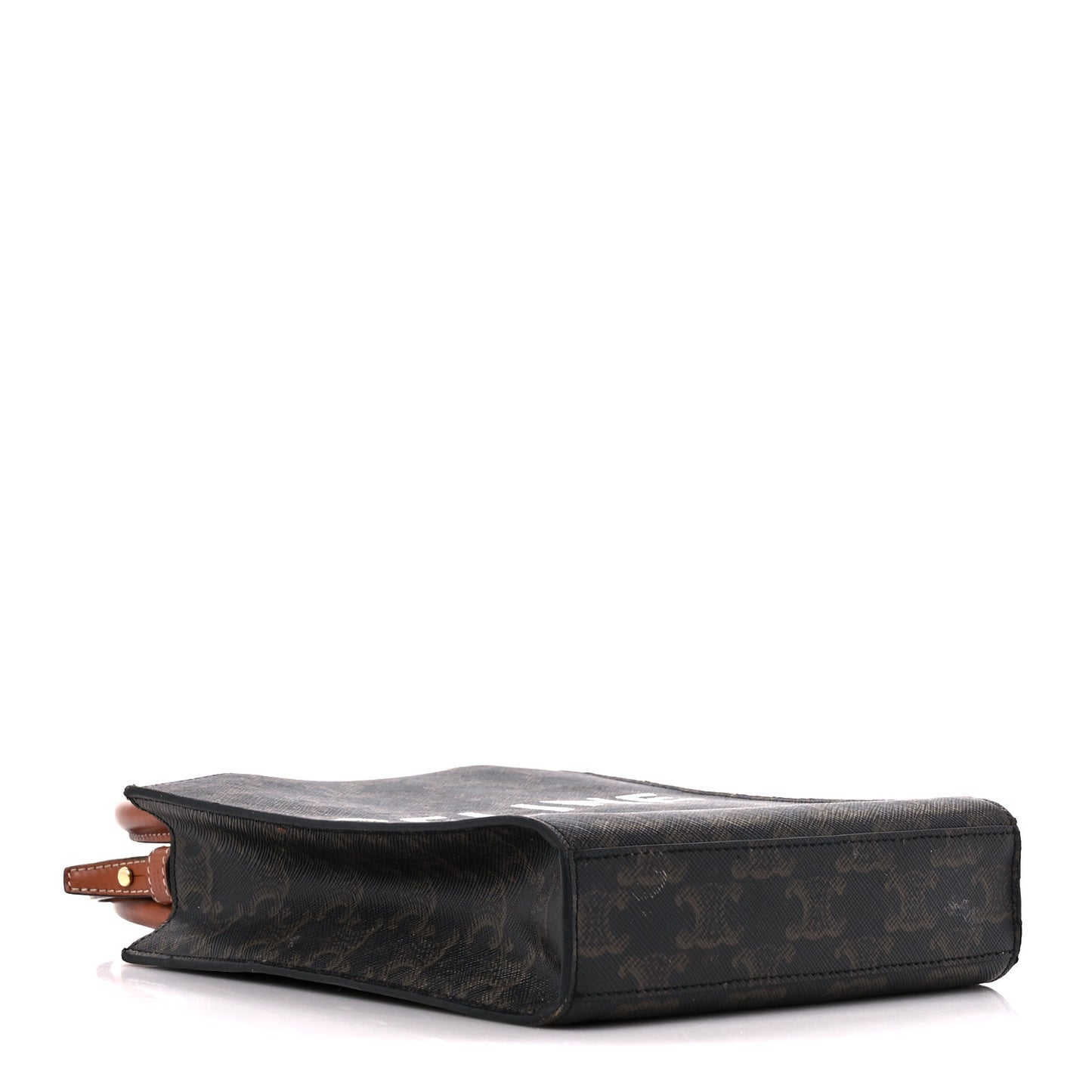 Triomphe Canvas Calfskin Mini Vertical Cabas Tan