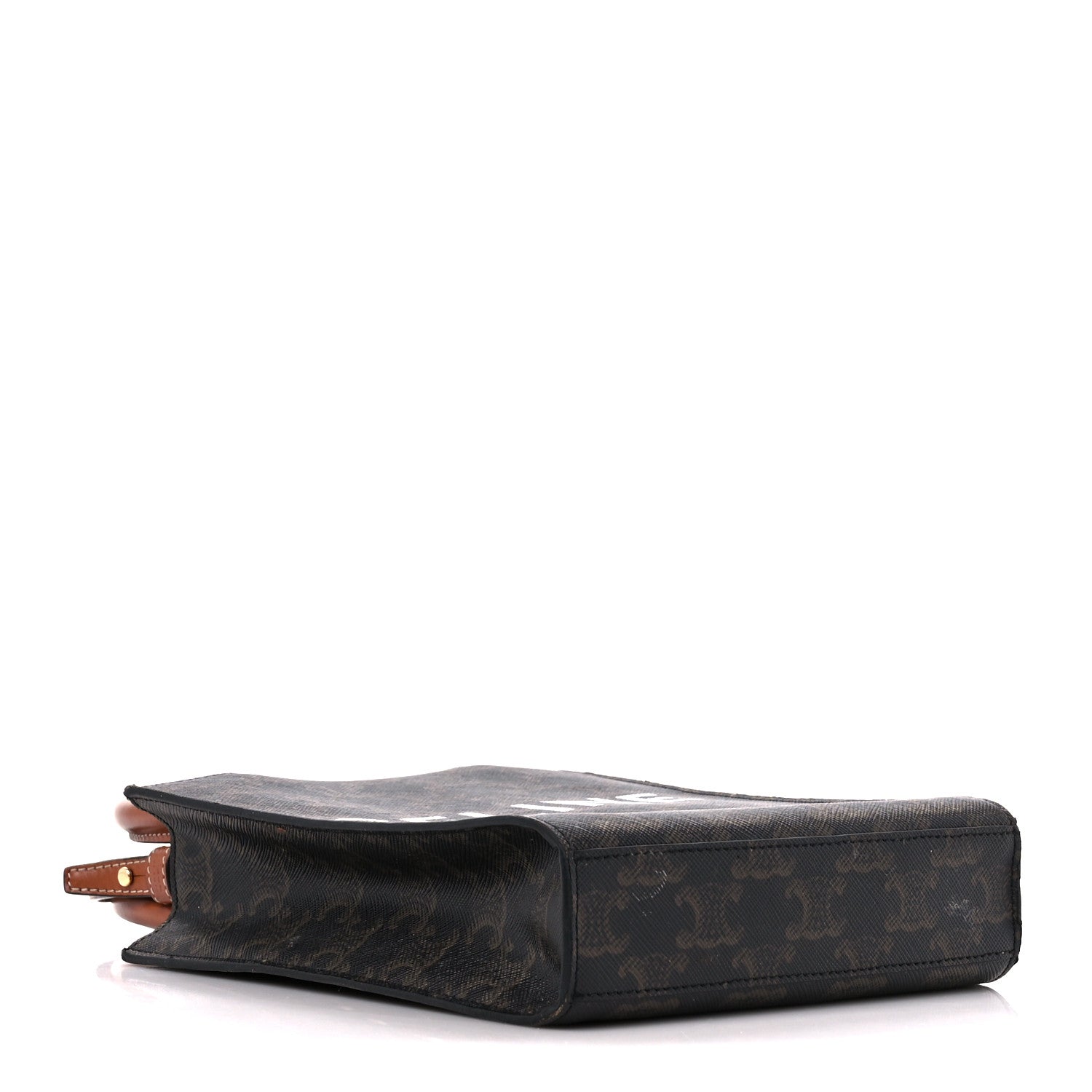 Celine Triomphe Canvas Calfskin Mini Vertical Cabas Tan 4 of 11