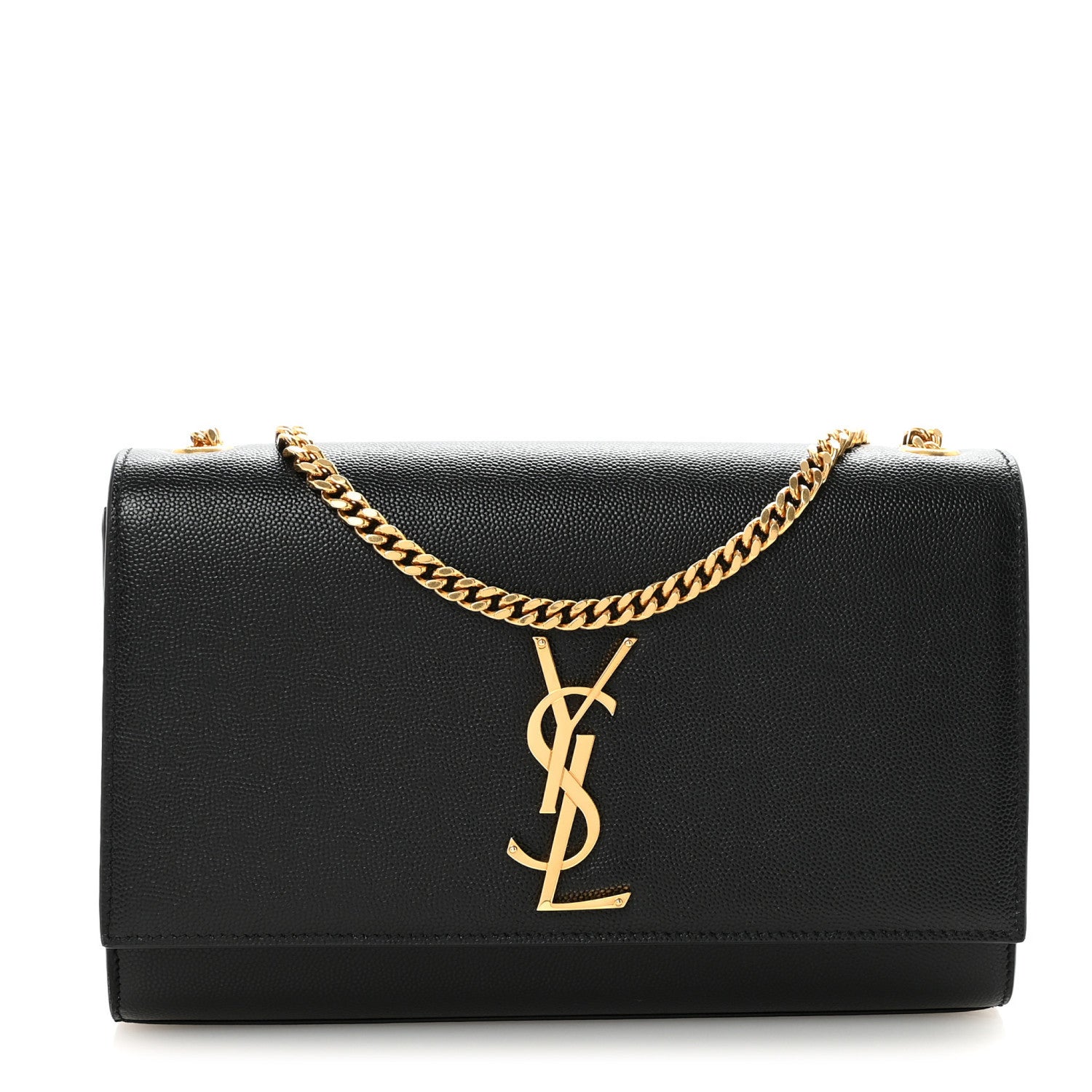 Saint Laurent Grain De Poudre Medium Classic Monogram Kate Satchel Black 1 of 9