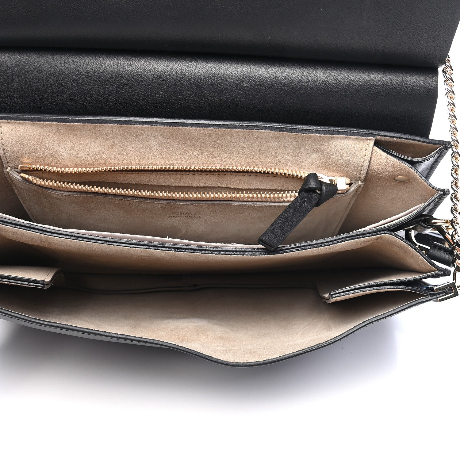Chloe Suede Calfskin Medium Faye Shoulder Bag Black 7 of 9
