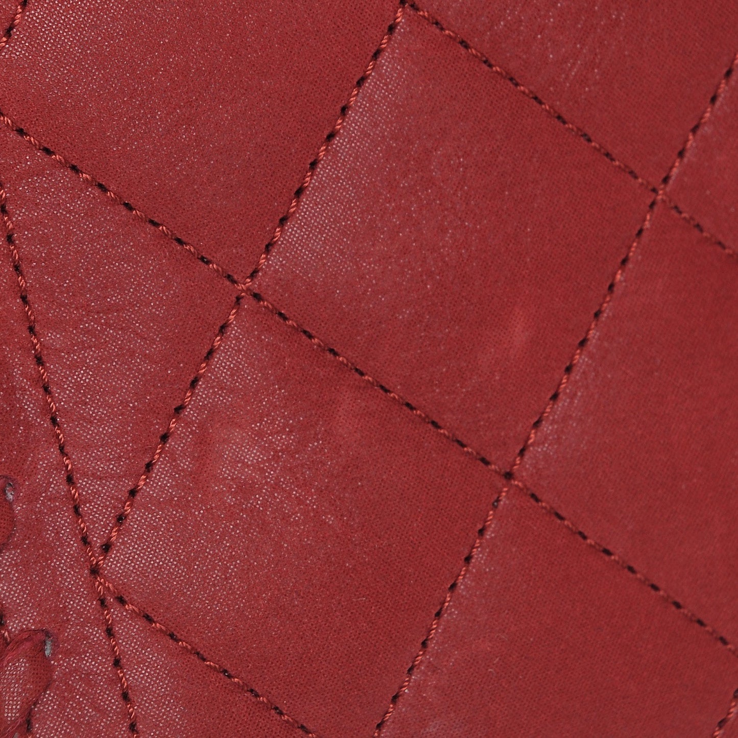 Metallic Calfskin Small Happy Stitch Flap Red