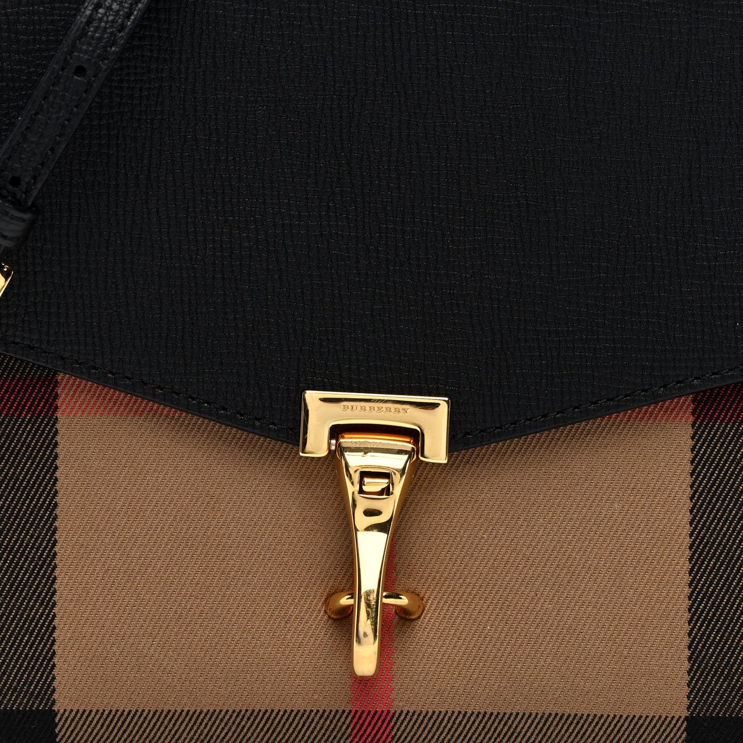Derby Calfskin House Check Small Macken Crossbody Bag Black