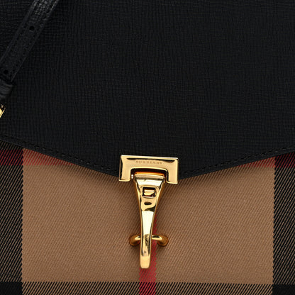 Burberry Derby Calfskin House Check Small Macken Crossbody Bag Black 8 of 10