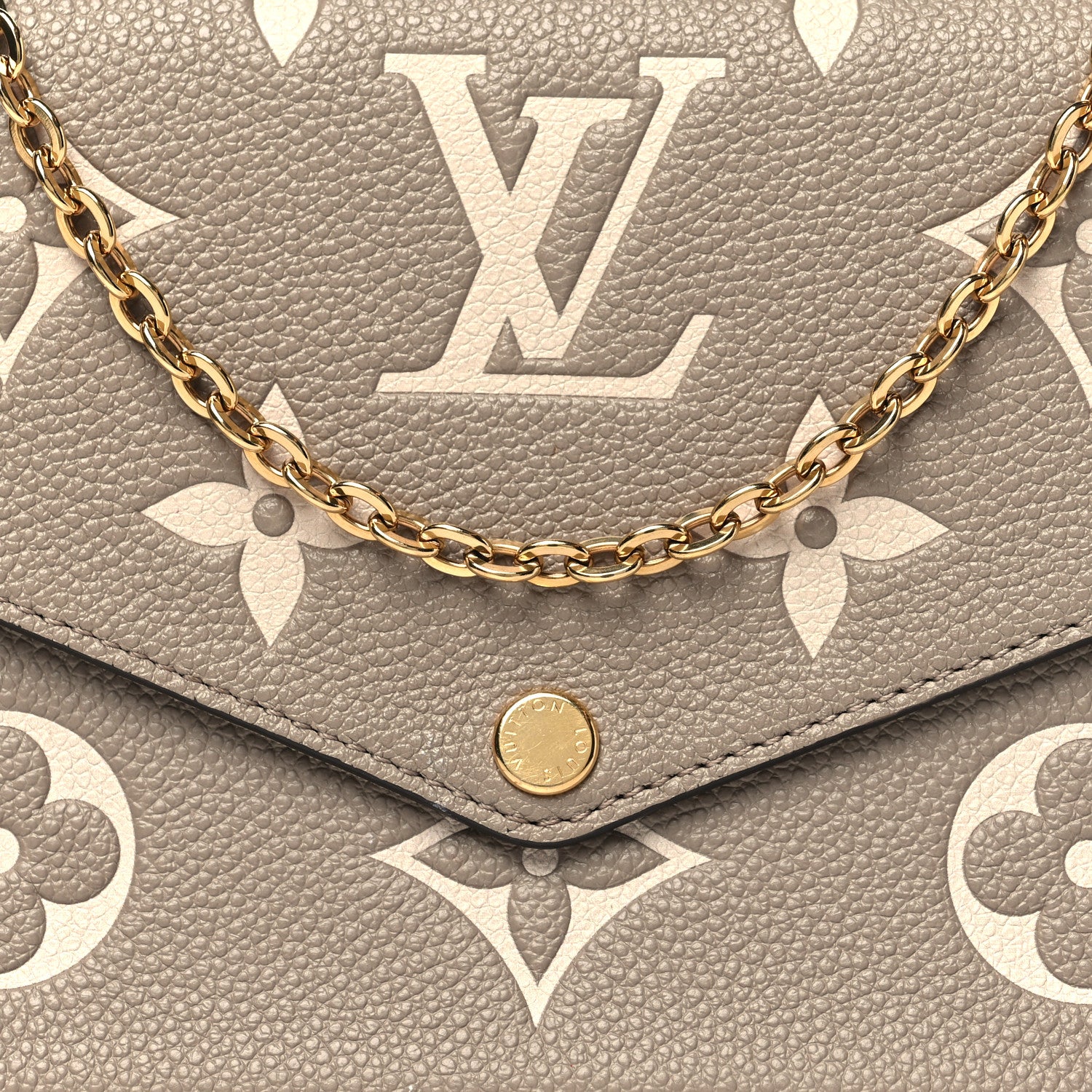 Louis Vuitton Empreinte Monogram Giant Felicie Pochette Tourterelle Creme 8 of 10