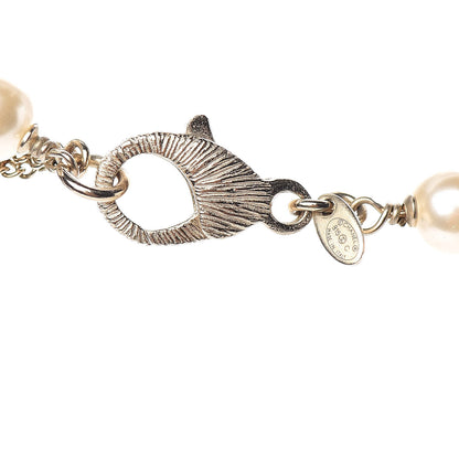 Chanel Pearl Baguette Crystal CC Moon Long Necklace Gold 5 of 6