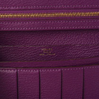 Hermes Chevre Mysore Tri-Fold Bearn Wallet Anemone 6 of 7