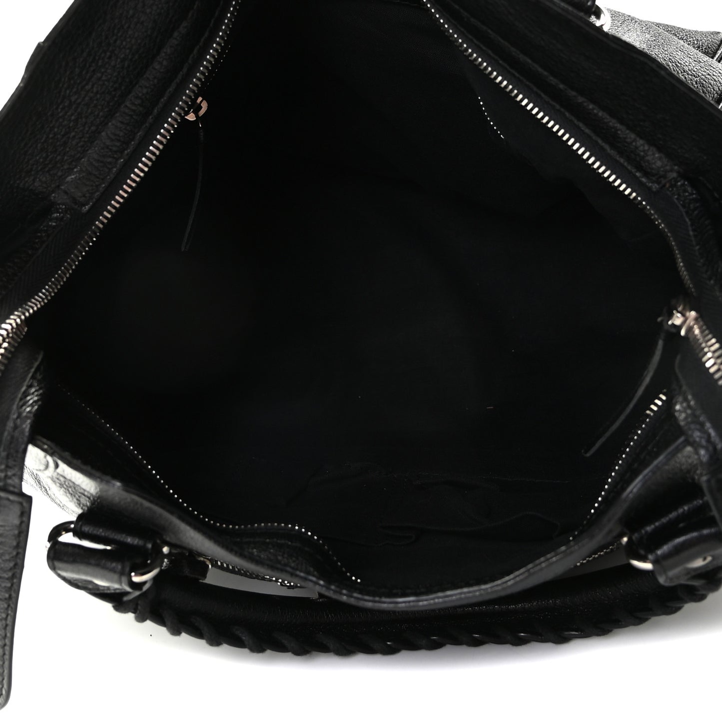 Chevre Silver Metallic Edge Hardware Velo Black