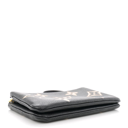 Louis Vuitton Empreinte Monogram Giant Double Zip Pochette Black Cream 4 of 10