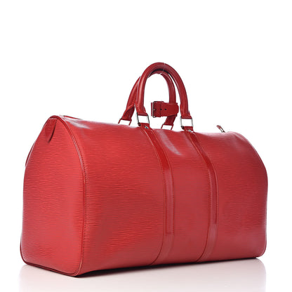 Louis Vuitton Epi Keepall 45 Castillan Red 3 of 17