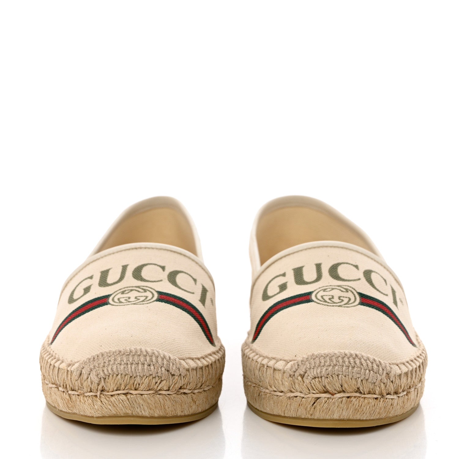 Gucci Canvas Logo Espadrilles 38.5 Greggio White 2 of 9