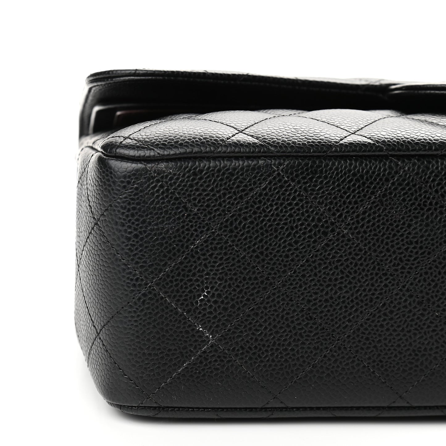Caviar Quilted Jumbo Double Flap Black