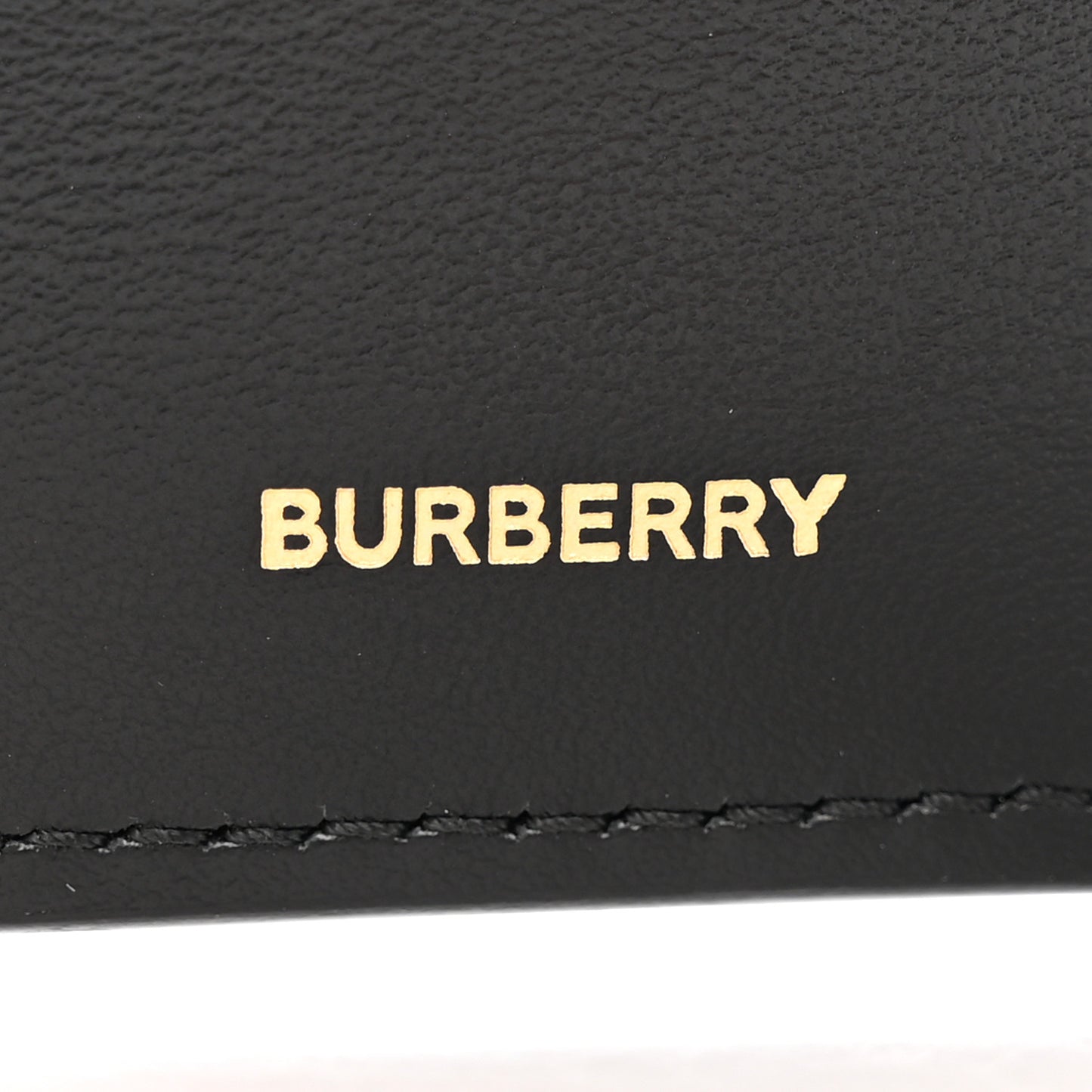 Grained Calfskin TB Compact Tri-Fold Wallet Black