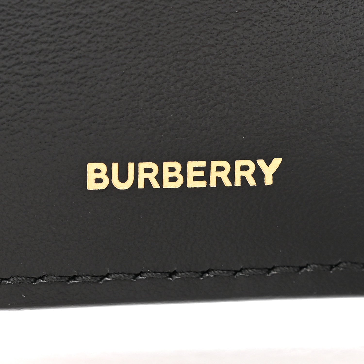 Burberry Grained Calfskin TB Compact Tri-Fold Wallet Black 7 of 8