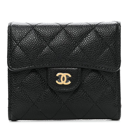Chanel Caviar Quilted Compact Flap Wallet Black 1 of 9