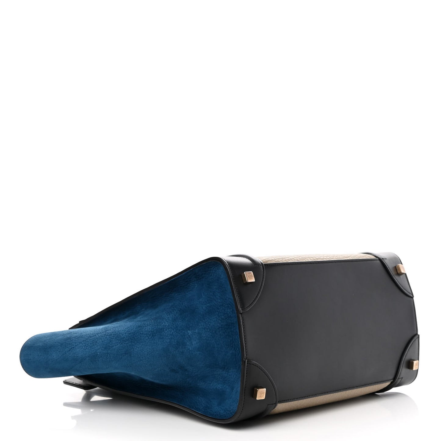 Bullhide Calfskin Suede Mini Tri-Color Luggage Beige