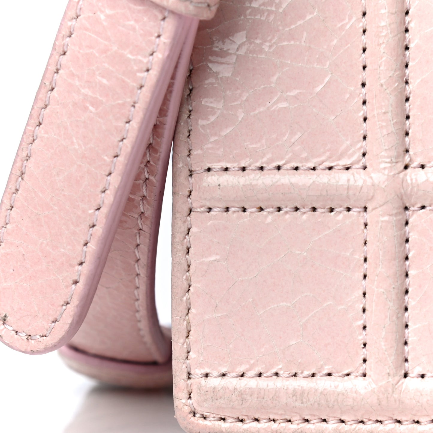 Ceramic Effect Deerskin Small Diorama Flap Bag Pink