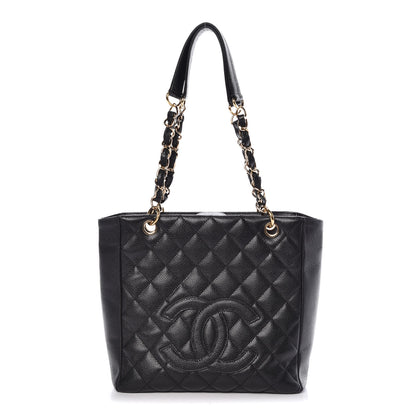 Chanel Caviar Quilted Petit Shopping Tote PST Black 1 of 9