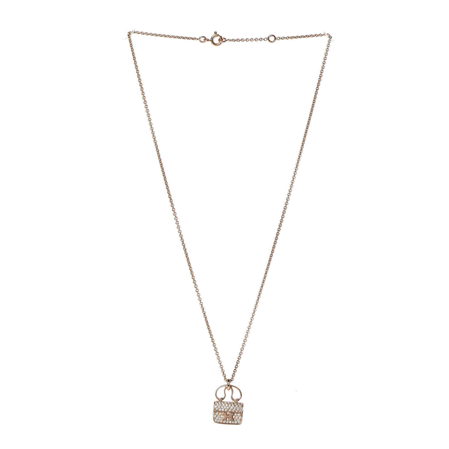 18K Rose Gold Diamond Constance Amulette Pendant Necklace