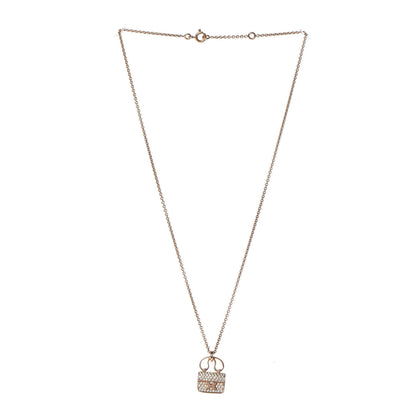 Hermes 18K Rose Gold Diamond Constance Amulette Pendant Necklace 3 of 7