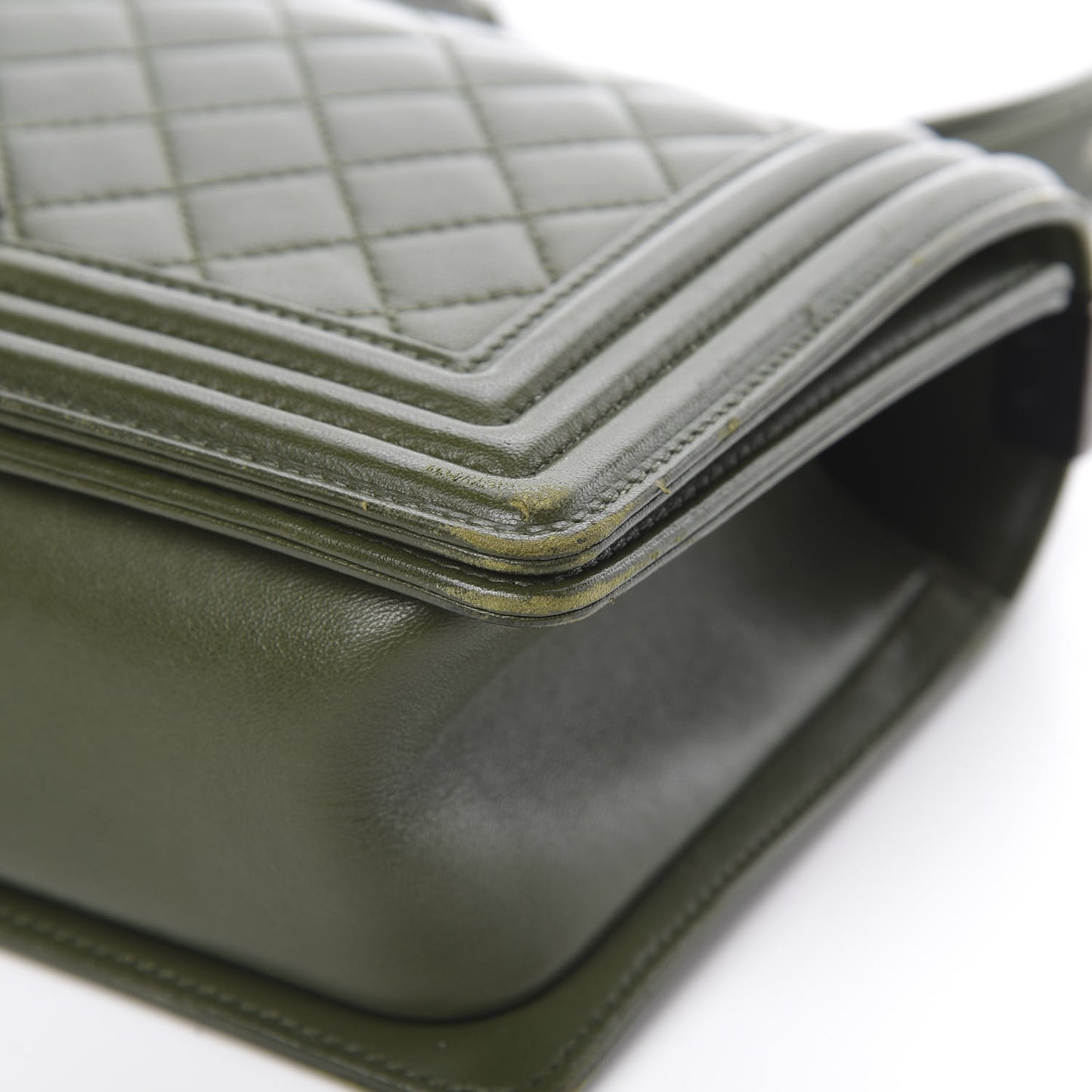 Lambskin Quilted Medium Boy Flap Khaki