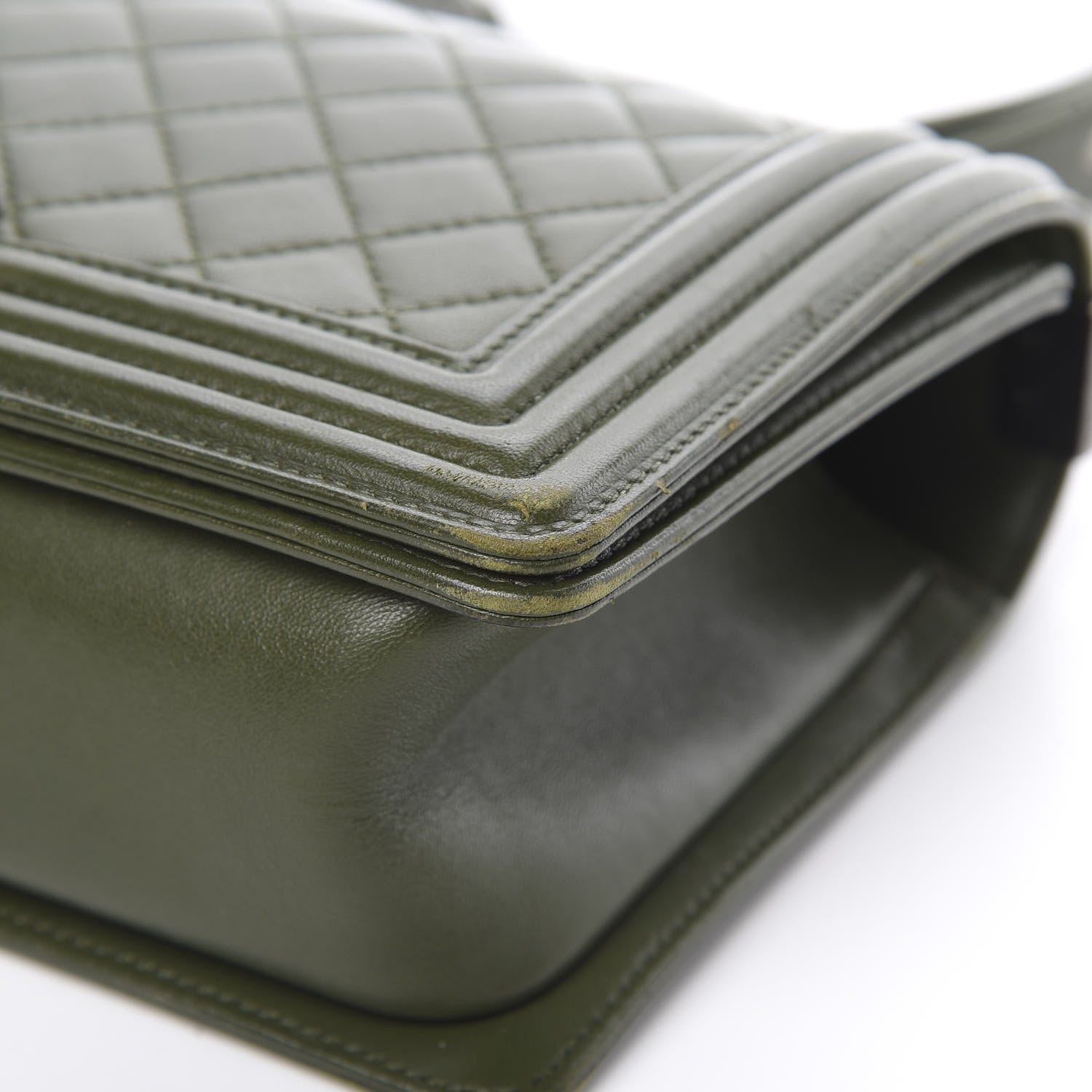 Chanel Lambskin Quilted Medium Boy Flap Khaki 11 of 19