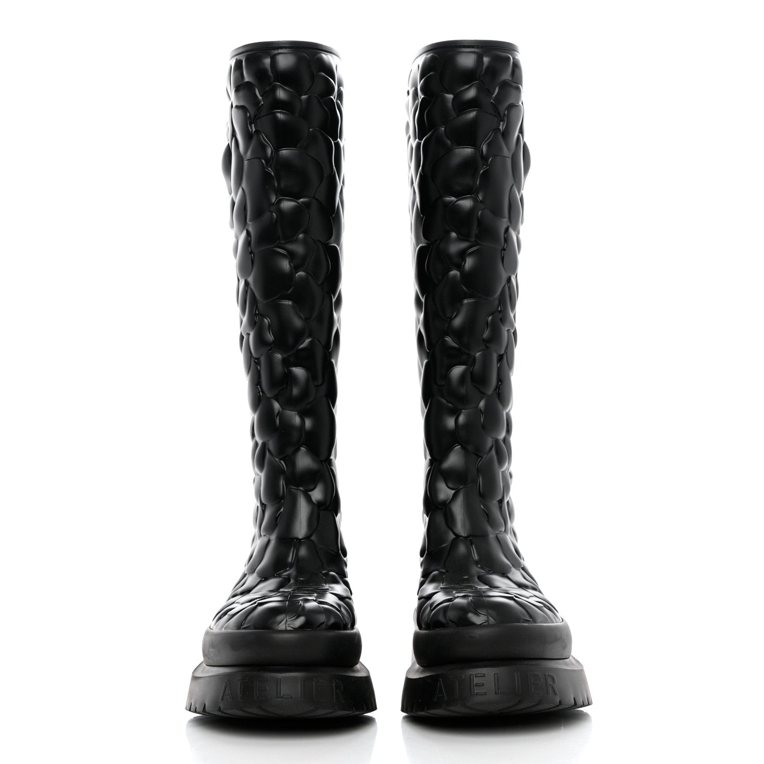 Valentino Garavani Rubber Atelier 03 Rose Edition 30/50mm Tall Rainboots 38 Black 2 of 10