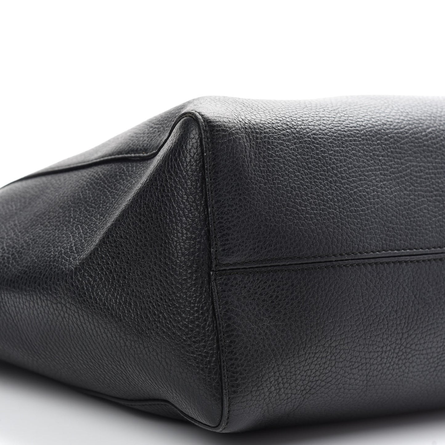 Pebbled Calfskin Medium Swing Tote Black