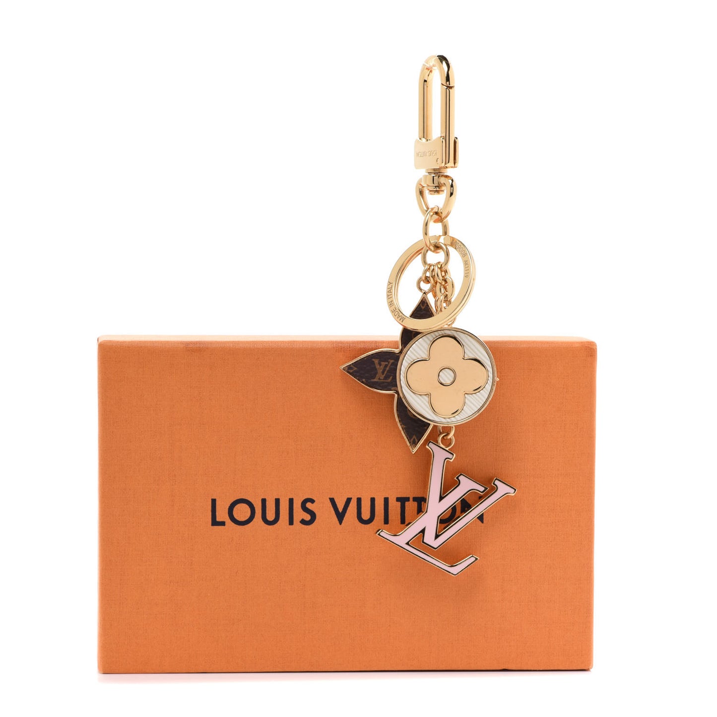 Metal Monogram Epi Spring Street Bag Charm Key Holder Gold