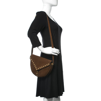 Saint Laurent Suede Y Studs Satchel Brown 2 of 10