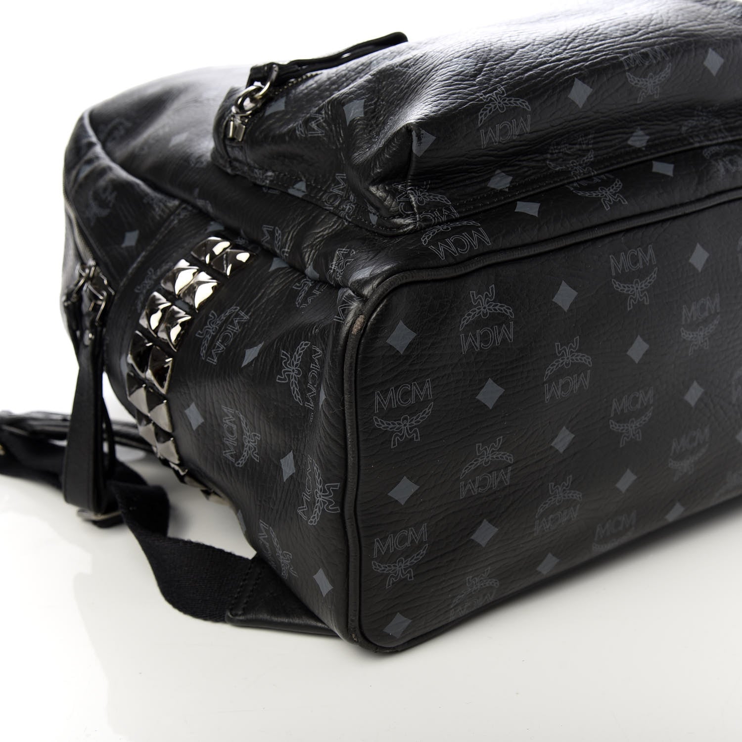 MCM Visetos Medium Side Studs Stark Backpack Black 6 of 9