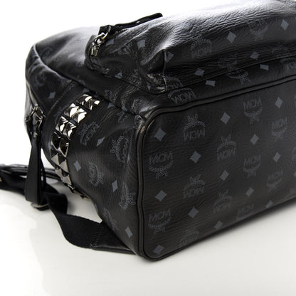 MCM Visetos Medium Side Studs Stark Backpack Black 6 of 9
