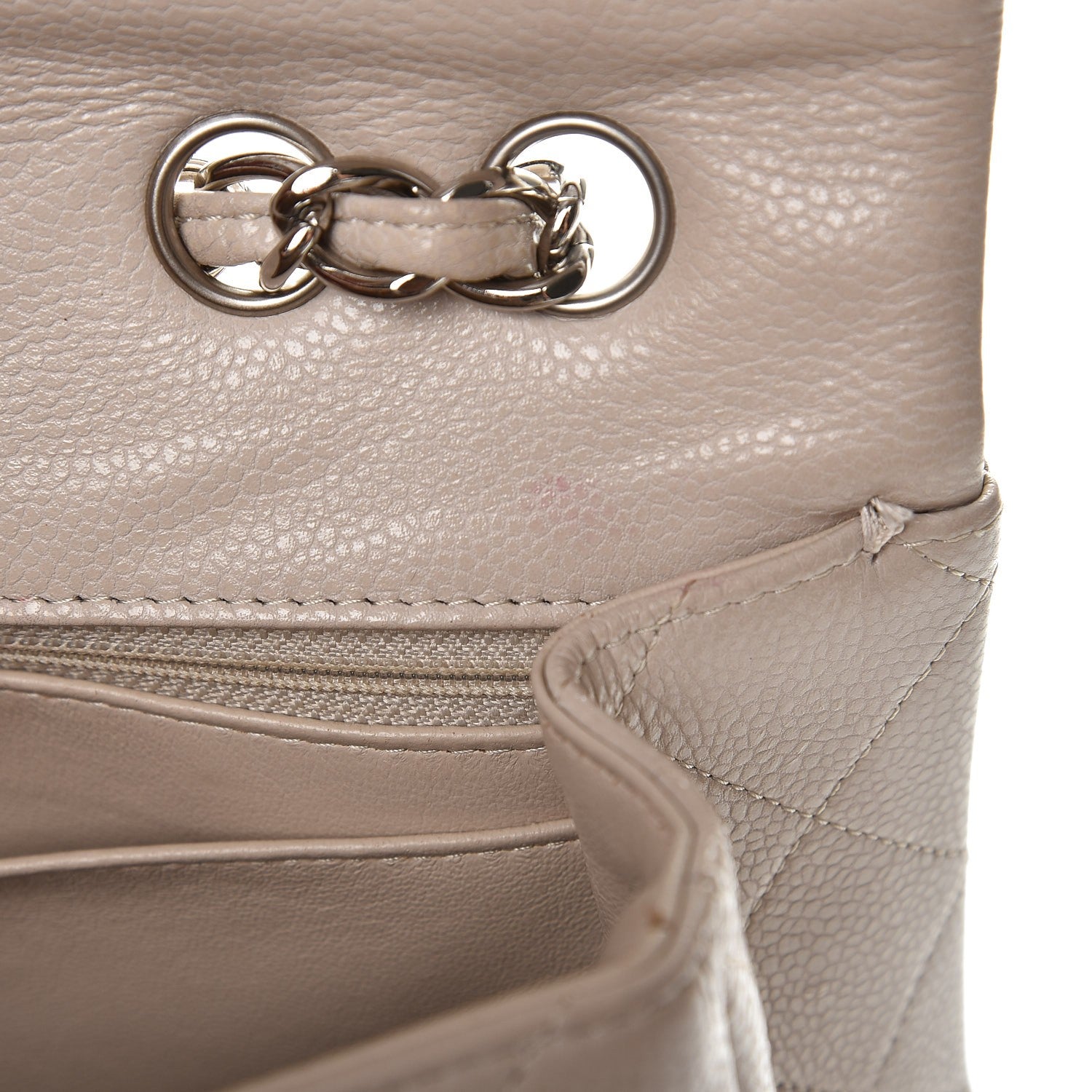 Chanel Caviar Quilted Jumbo Single Flap Beige 11 of 11