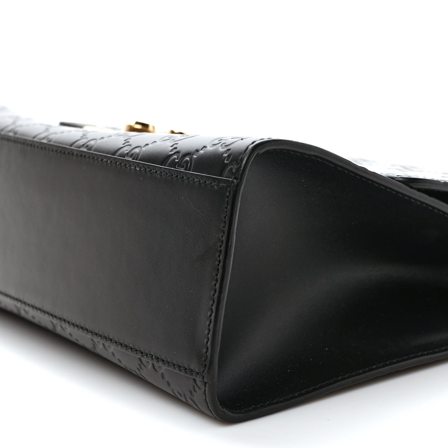 Guccissima Medium Padlock Shoulder Bag Black