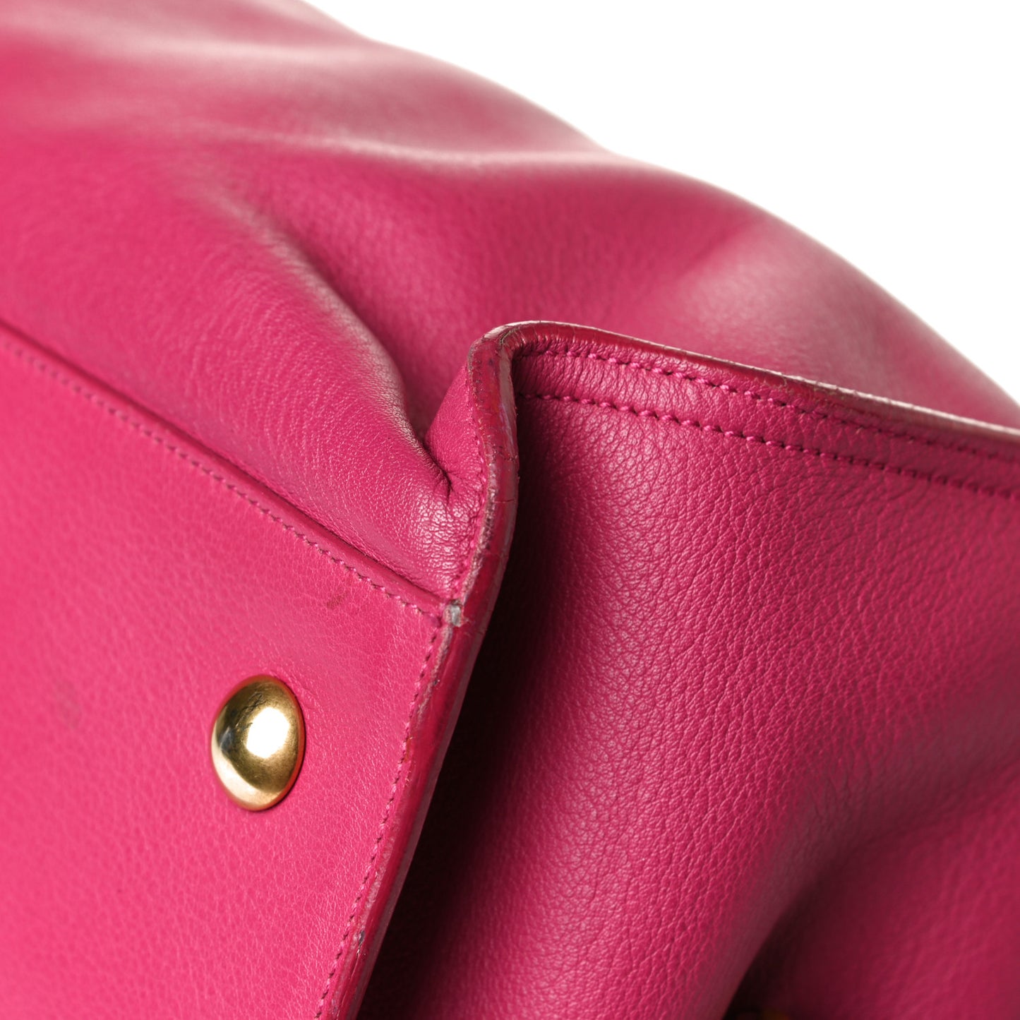 Calfskin Medium Classic Y Cabas Fuchsia